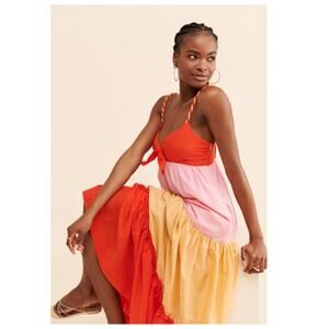 Scotch & Soda Tiered Colorblock Maxi Dress Size Small